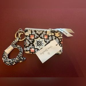 Vera Bradley coin purse ID with lanyard